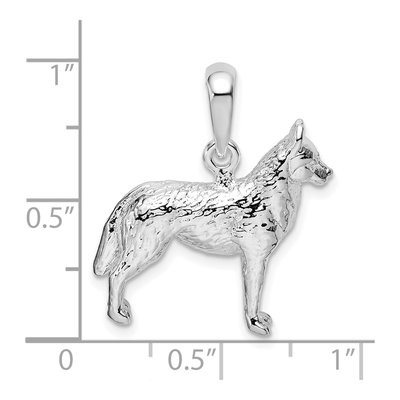 Sterling Silver 3D Siberian Husky Pendant – view 4