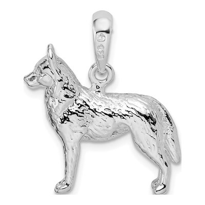 Sterling Silver 3D Siberian Husky Pendant – view 5