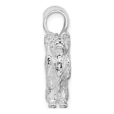 Sterling Silver 3D Papillon Dog Pendant – view 3