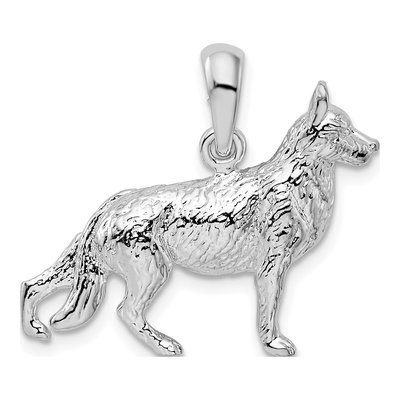 Sterling Silver German Shepherd Pendant