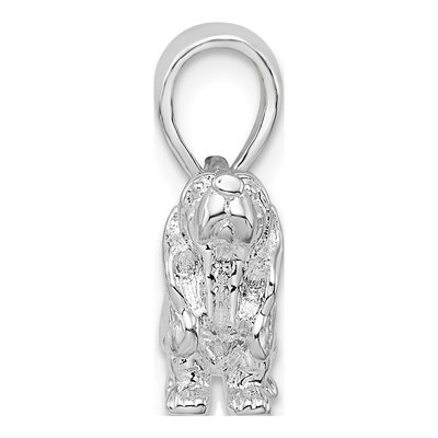 Sterling Silver 3D Basset Hound Pendant – view 3