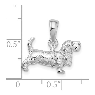 Sterling Silver 3D Basset Hound Pendant – view 4