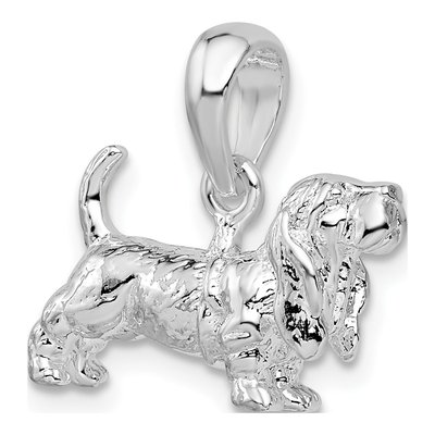 Sterling Silver 3D Basset Hound Pendant – view 6