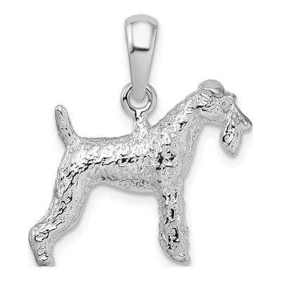 Sterling Silver Fox Terrier Dog Pendant