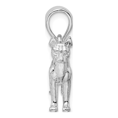 Sterling Silver 3D Basenji Dog Pendant – view 3