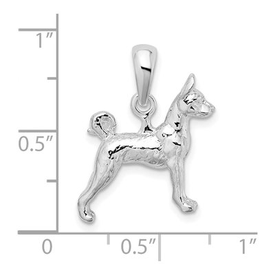 Sterling Silver 3D Basenji Dog Pendant – view 4