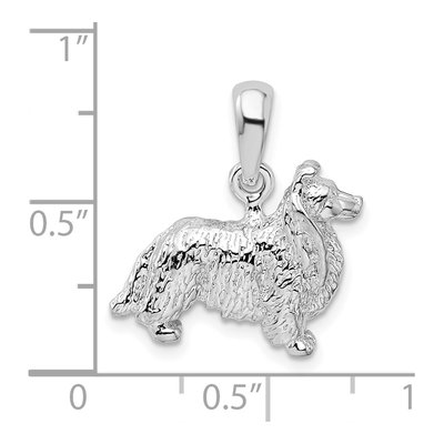 Sterling Silver 3D Shetland Sheepdog Pendant – view 4