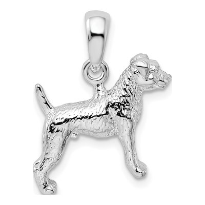 Sterling Silver 3D Jack Russell Terrier Pendant