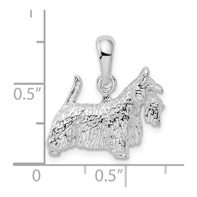 Sterling Silver 3D Scottish Terrier Pendant – view 4