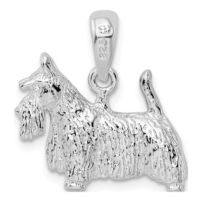 Sterling Silver 3D Scottish Terrier Pendant – view 5