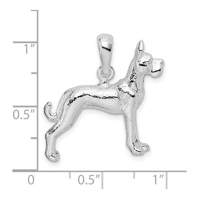 Sterling Silver 3D Great Dane Pendant – view 4