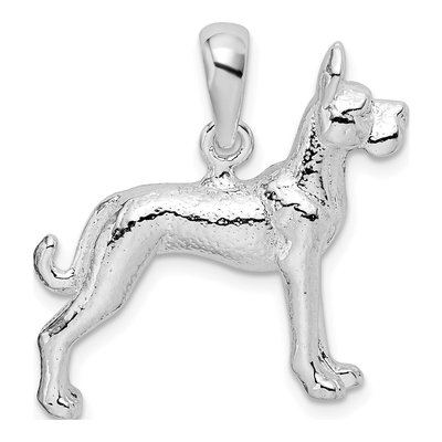 Sterling Silver 3D Great Dane Pendant