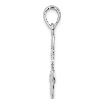 Sterling Silver 3D Anchor Rope Pendant – view 3