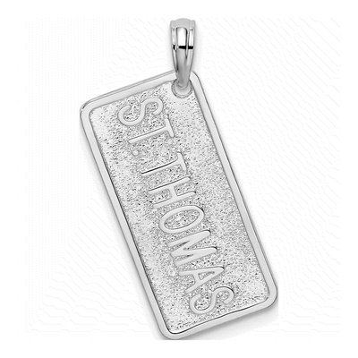 Sterling Silver St Thomas License Plate Pendant