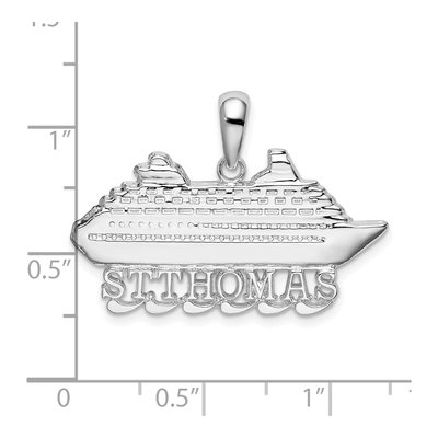 Sterling Silver St Thomas Cruise Ship Pendant – view 4