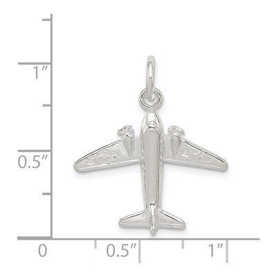 Sterling Silver Jet 3D Pendant – view 5