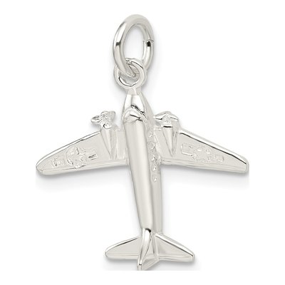 Sterling Silver Jet 3D Pendant – view 6