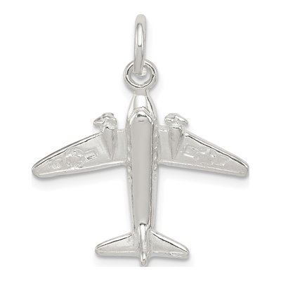 Sterling Silver Jet 3D Pendant