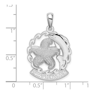 Sterling Silver Starfish Dolphin Pendant – view 4