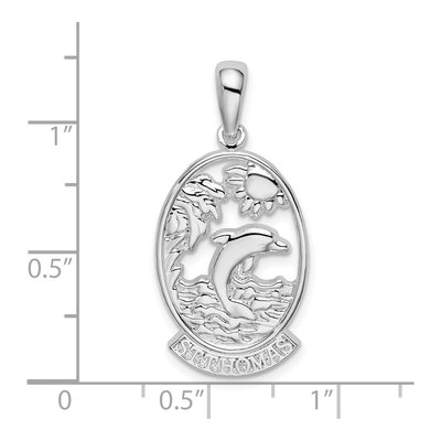 Sterling Silver Dolphin Sunset Pendant – view 4