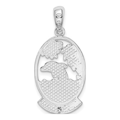 Sterling Silver Dolphin Sunset Pendant – view 5