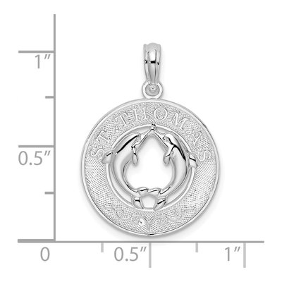 Sterling Silver Dolphin Circle Pendant – view 4