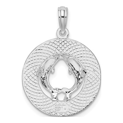 Sterling Silver Dolphin Circle Pendant – view 5