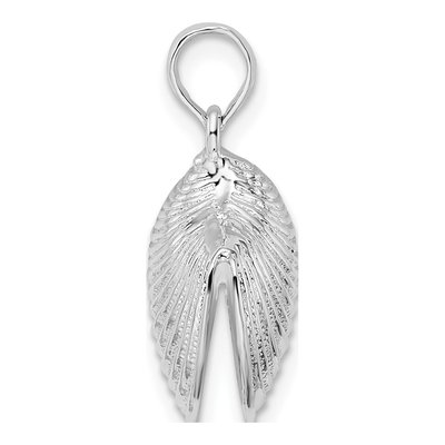 Sterling Silver 3D Clam Shell Pendant – view 3