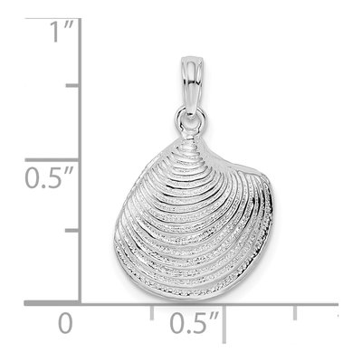 Sterling Silver 3D Clam Shell Pendant – view 4