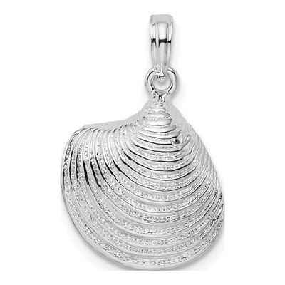 Sterling Silver 3D Clam Shell Pendant – view 5