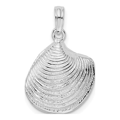 Sterling Silver 3D Clam Shell Pendant