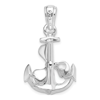 Sterling Silver 3D Anchor Propeller Pendant – view 5