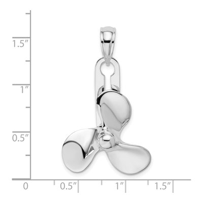 Sterling Silver 3D Moveable Propeller Pendant – view 4
