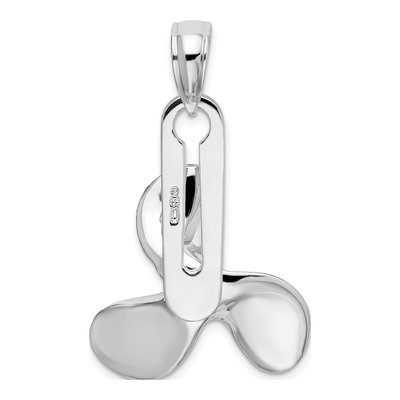 Sterling Silver 3D Moveable Propeller Pendant – view 5