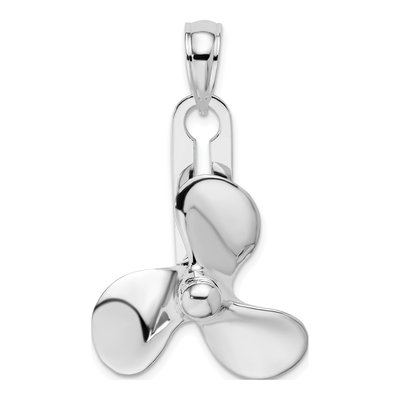 Sterling Silver 3D Moveable Propeller Pendant