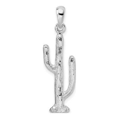 Sterling Silver 3D Saguaro Cactus Pendant