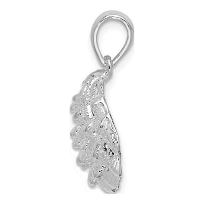 Sterling Silver Textured Oyster Shell Pendant – view 3