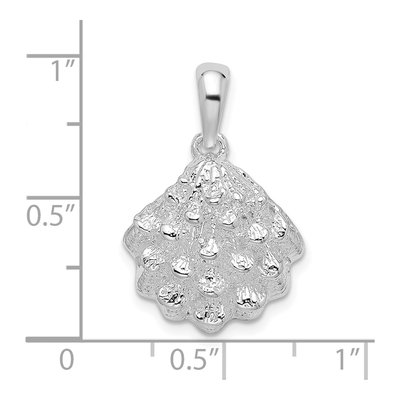 Sterling Silver Textured Oyster Shell Pendant – view 4