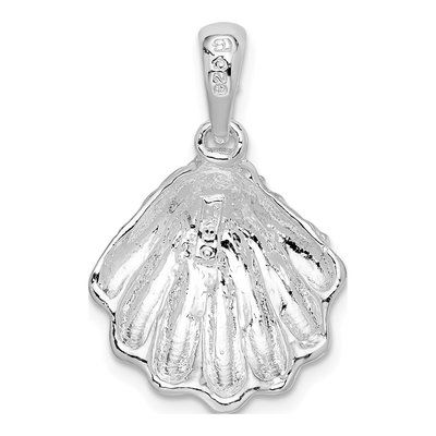 Sterling Silver Textured Oyster Shell Pendant – view 5