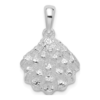 Sterling Silver Textured Oyster Shell Pendant