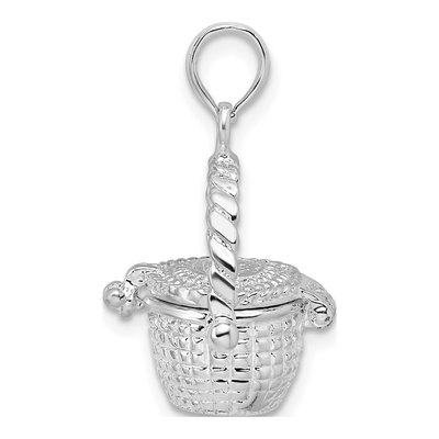 Sterling Silver Nantucket Basket Pendant – view 3
