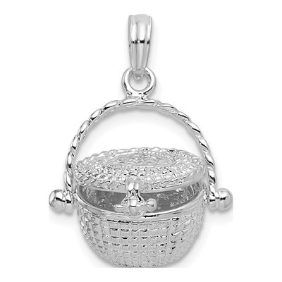 Sterling Silver Nantucket Basket Pendant – view 4