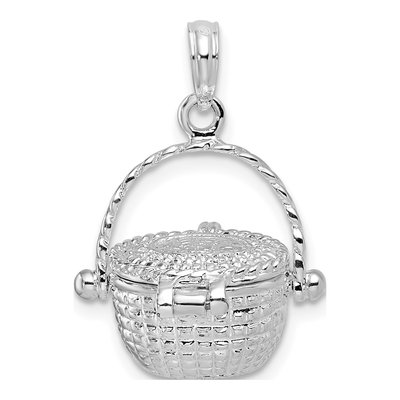Sterling Silver Nantucket Basket Pendant – view 5