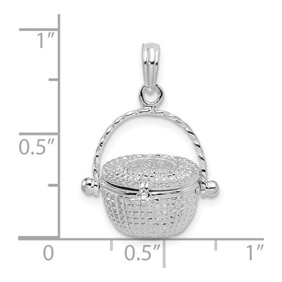 Sterling Silver Nantucket Basket Pendant – view 6