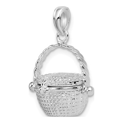 Sterling Silver Nantucket Basket Pendant – view 7