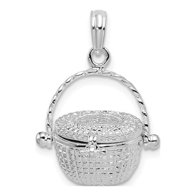 Sterling Silver Nantucket Basket Pendant