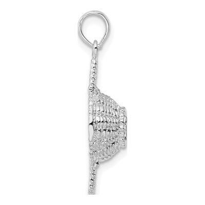 Sterling Silver 3D Round Basket Pendant – view 3