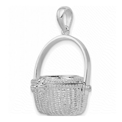 Sterling Silver 3D Nantucket Basket Pendant – view 7