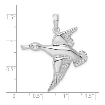 Sterling Silver Flying Duck Pendant – view 3