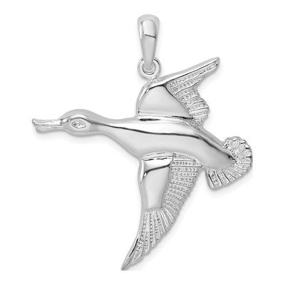 Sterling Silver Flying Duck Pendant